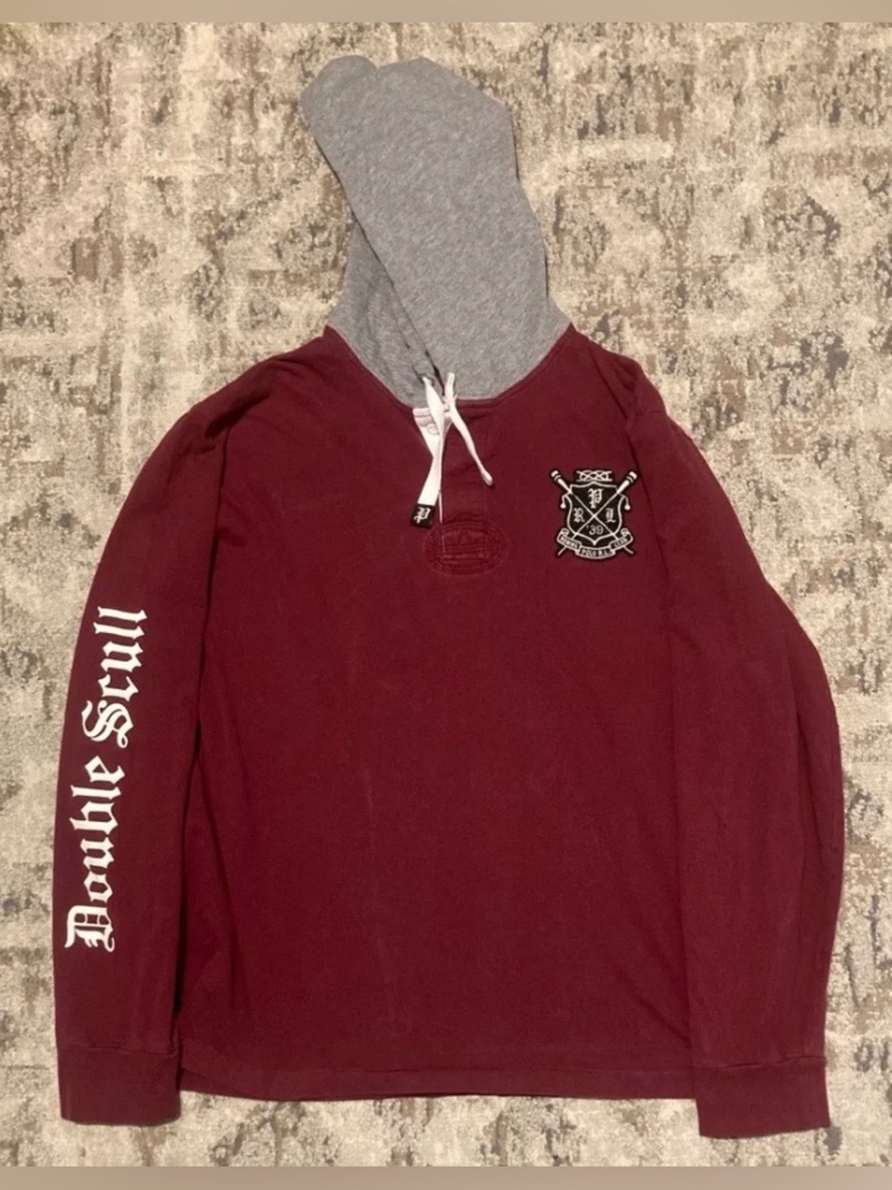 Polo Ralph Lauren Gothic Rowing Crest Hooded T Shirt - XL - EUC